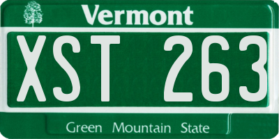 VT license plate XST263