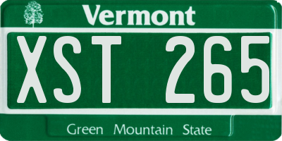 VT license plate XST265