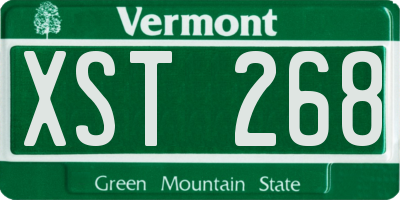 VT license plate XST268