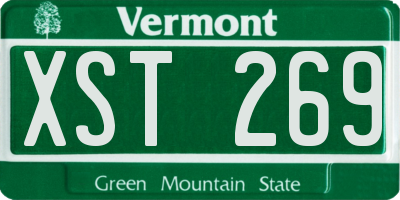 VT license plate XST269