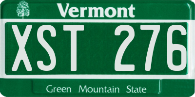 VT license plate XST276