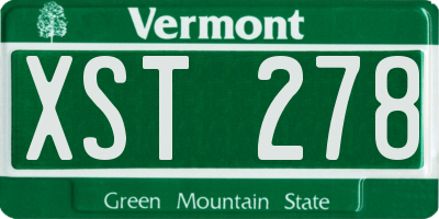 VT license plate XST278