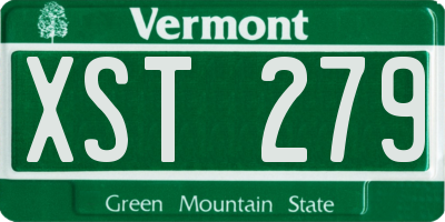 VT license plate XST279