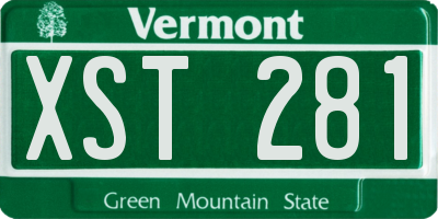 VT license plate XST281