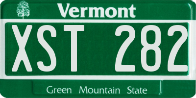 VT license plate XST282