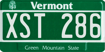 VT license plate XST286