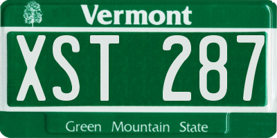 VT license plate XST287