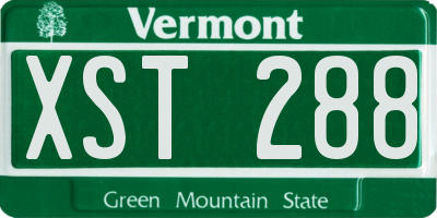 VT license plate XST288