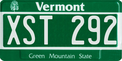 VT license plate XST292