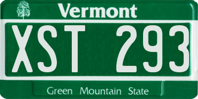 VT license plate XST293