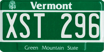 VT license plate XST296