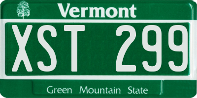 VT license plate XST299