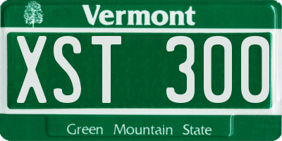 VT license plate XST300