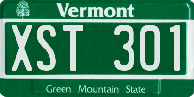 VT license plate XST301