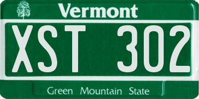 VT license plate XST302