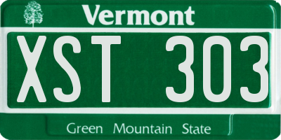 VT license plate XST303