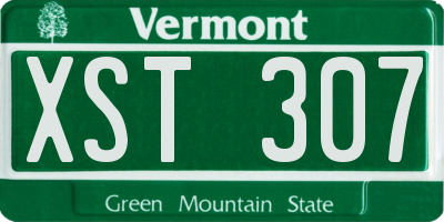 VT license plate XST307