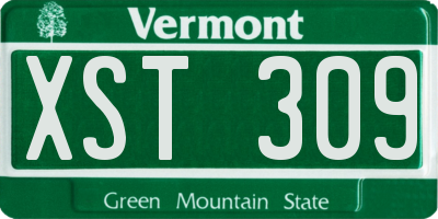 VT license plate XST309