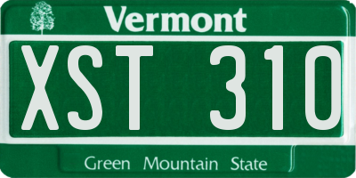 VT license plate XST310