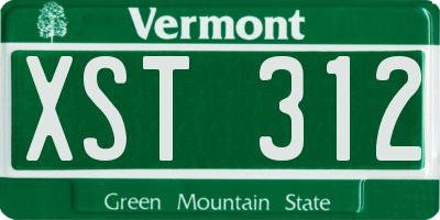 VT license plate XST312