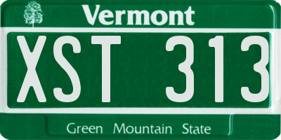 VT license plate XST313