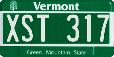 VT license plate XST317