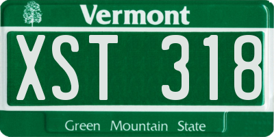VT license plate XST318