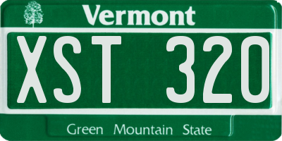 VT license plate XST320