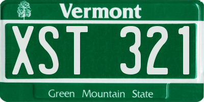 VT license plate XST321
