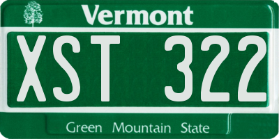VT license plate XST322