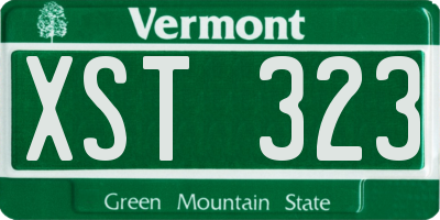 VT license plate XST323