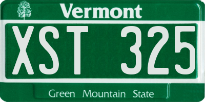 VT license plate XST325