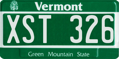 VT license plate XST326
