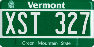 VT license plate XST327