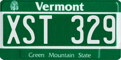 VT license plate XST329