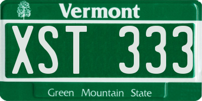VT license plate XST333