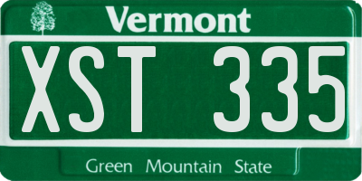 VT license plate XST335