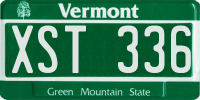 VT license plate XST336