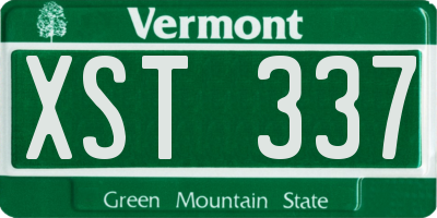 VT license plate XST337