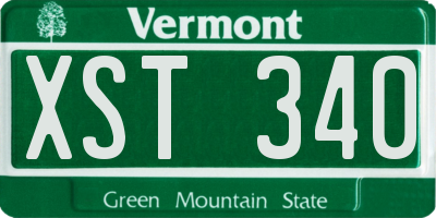 VT license plate XST340