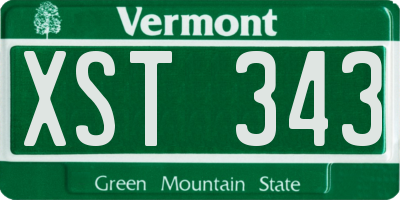 VT license plate XST343
