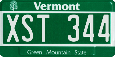 VT license plate XST344