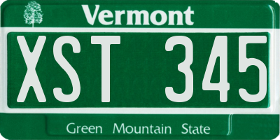 VT license plate XST345
