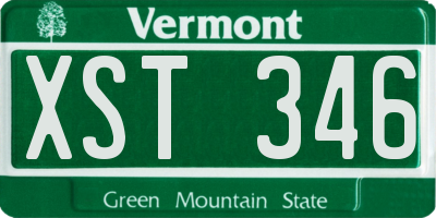 VT license plate XST346