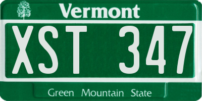 VT license plate XST347