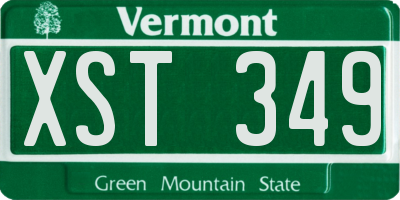 VT license plate XST349