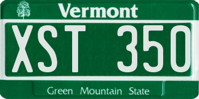 VT license plate XST350