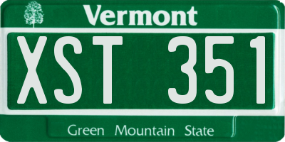 VT license plate XST351