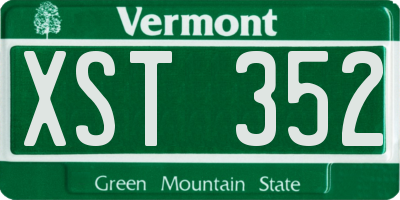 VT license plate XST352