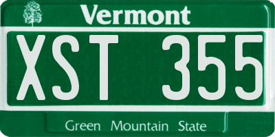VT license plate XST355